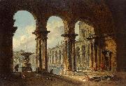 Ancient Ruins Used as Public Baths Hubert Robert